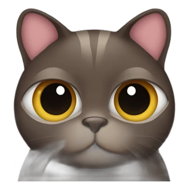 Dark-Brown-Fat-cat sticker