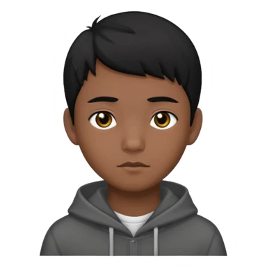 Dark Asian teenage boy with black hair black eyes sticker