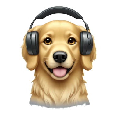 golden retriever with headset sticker
