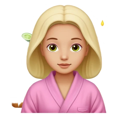 🧖‍♀️this with cucumber eyeys at a spa and a pink robe sticker
