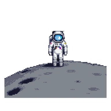 astronaut on the moon sticker
