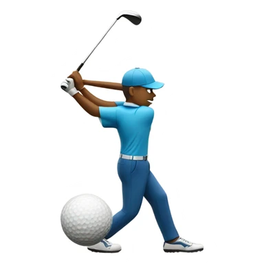 Golfer hitting football with driver sticker