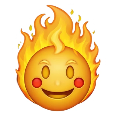 Make it look like a normal emoji just with burning head🙂🔥 cobine the two sticker