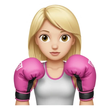 blonde girl wearing pink boxing gloves sticker