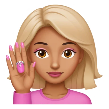 Pink one nail sticker