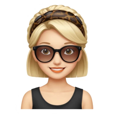 girl with hair style sunglasses on head  sticker