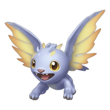 flying baby Digimon creature sticker