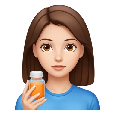 Beautiful fit light brunette girl with Adderall sticker