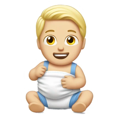 blonde dad changes diaper to baby sticker