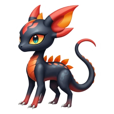 Colorful Translucent Tricky Hot Handsome Meloetta-Salandit-Litten-Pokémon-Fakémon-fusion-hybrid-creature sticker