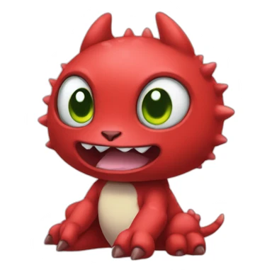 red baby Digimon creature sticker