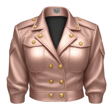 Realistic Isolated Rose gold military style bolero jacket. sticker