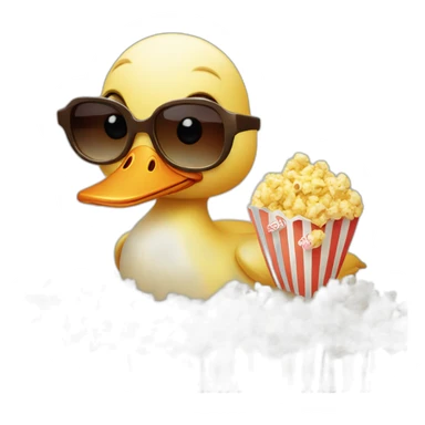 duck with popcorn in sunglass sticker