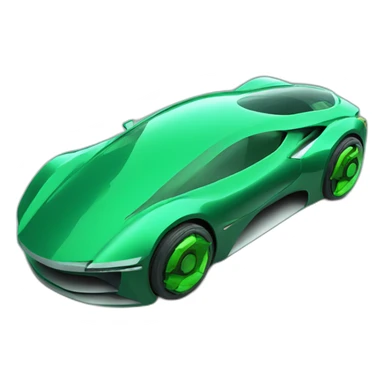 futuristic car green 3d sticker