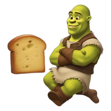 Shrek eat bread of chocolat sticker