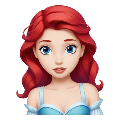 Disney human Ariel in white and blue outfit, exploring with curious expression sticker