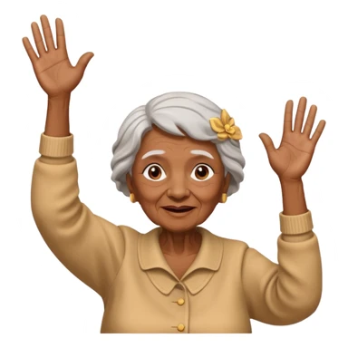 Old lady hands up raise the roof dancing  sticker