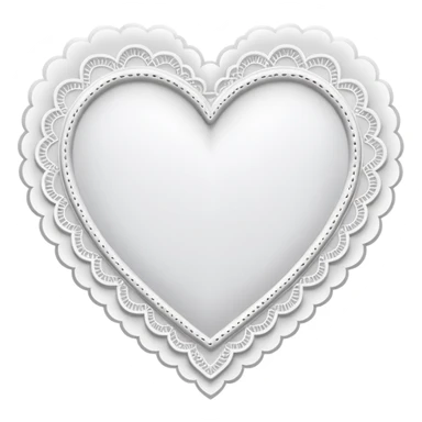 white heart with lace border sticker
