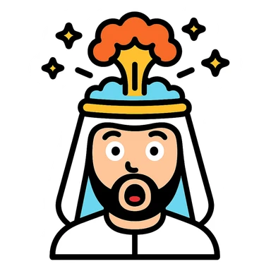 árabe sorprendido con la cabeza explotando sticker
