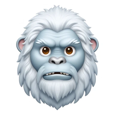 Cinematic Noble Yeti Portrait Emoji, Grand and enigmatic, with a towering, snow-dusted figure in pristine whites and cool blues, exuding ancient, mystical wisdom and stoic majesty, simplified yet exquisitely detailed with frosty textures, glowing with a gentle, icy outline that captures the awe-inspiring presence of a guardian of the frozen wilds! sticker
