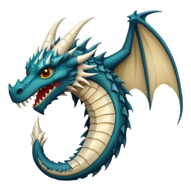 iOS style emoji, minimal dragon fang, dark fantasy object sticker