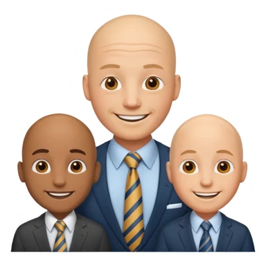 bald men with ties sticker