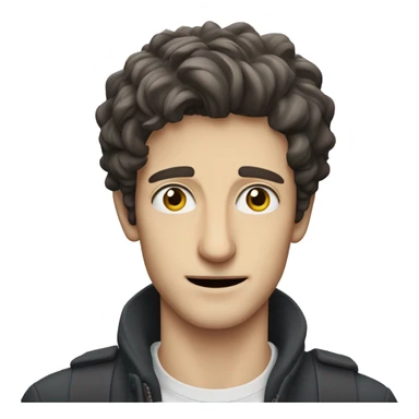 a guy that looks like pierre niney with a strabismus sticker