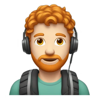 guy with ginger hair listening to an audiobook sticker