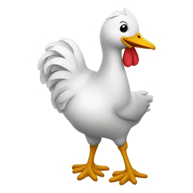 Mama pato cuidando a un gallo sticker