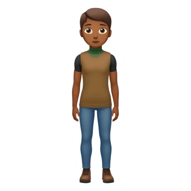 create an emoji, brown sleeveless turtleneck, wholebody sticker
