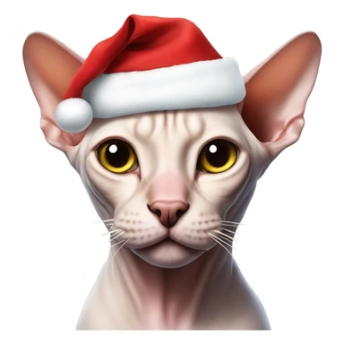 Sphynx cat with Santa hat sticker