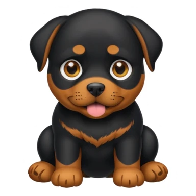 Crie um emoji de um cachorro rottweiler preto sticker