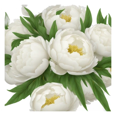 Bunch of white peonies sticker