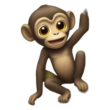 Monkey hanging from a tree sticker
