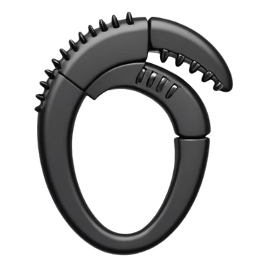 a curved hair accessory with teeth on both sides that hinge together, designed to secure hair in a vertical ponytail sticker