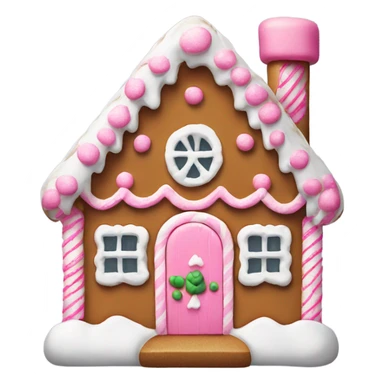 Cute gingerbread house with pink and white accents  sticker