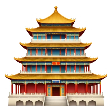 Chinese palace building structure sticker