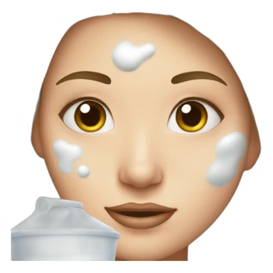 female face with large milk stains sticker