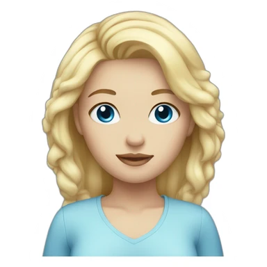 Cute woman with blonde hair and blue eyes sticker