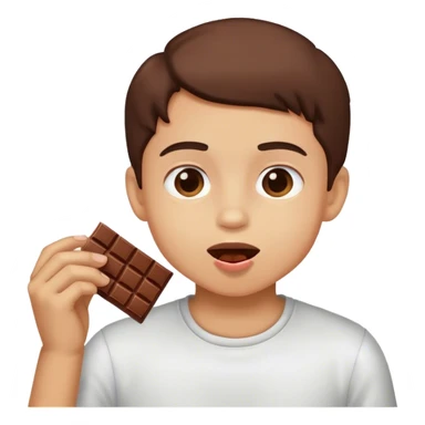 George boy eat chocolate sticker