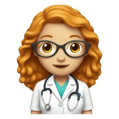 Ginger woman with stethoscope sticker