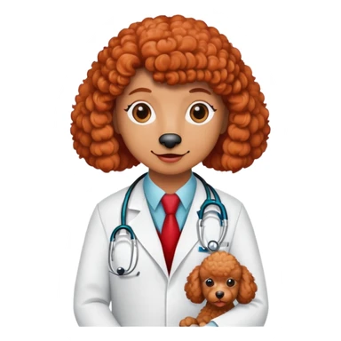 Red poodle doctor sticker