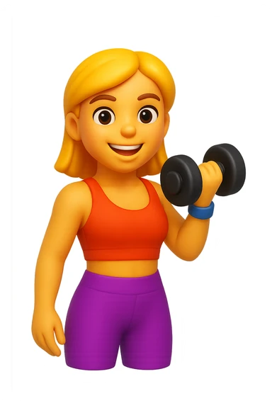 emoji 3d stile iphone che rappresenta una personal trainer donna 3d sticker