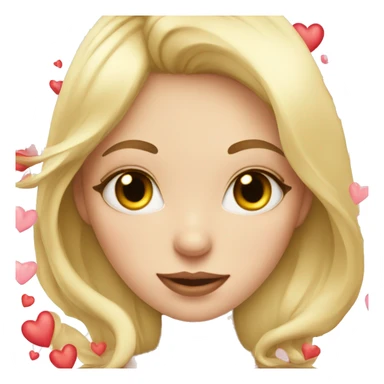 blonde girl with hearts as eyes in love cute  sticker
