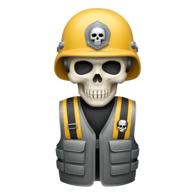 Skull wearing bullet proof vest and military helmet sticker