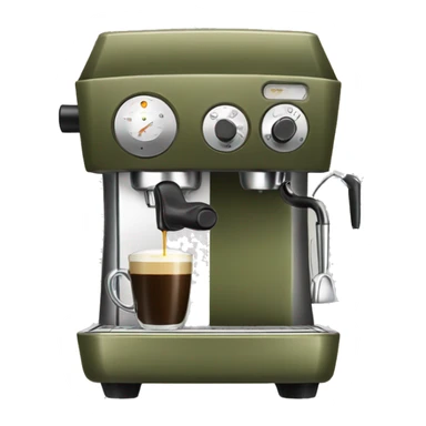 Olive green espresso machine sticker