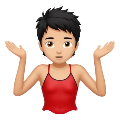 Lifeguard tanned skin Teenager with Black messy hair swimming to rescue someone sticker