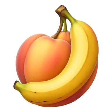Banana inside of peach sticker