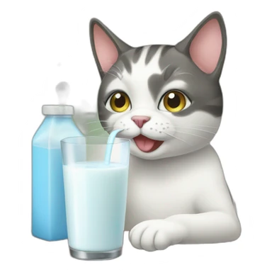 Cat drinking milk sticker