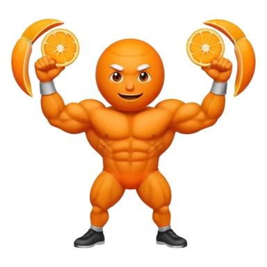  orange  with a face  had strong arms and legs sticker